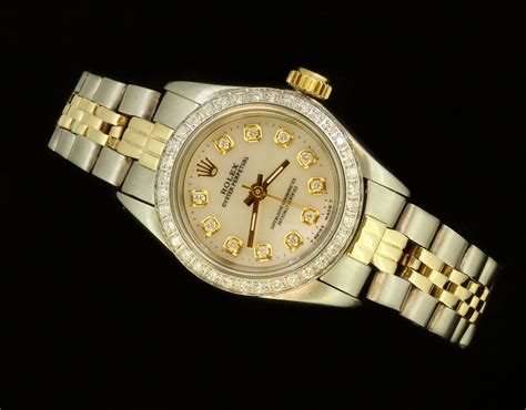 ladies rolex oyster diamond dial diamond bezel|ladies rolex diamond bezel replacement.